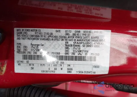 2012 Ford Focus Titanium из США, поврежденный, VIN 1FAHP3J20CL474930